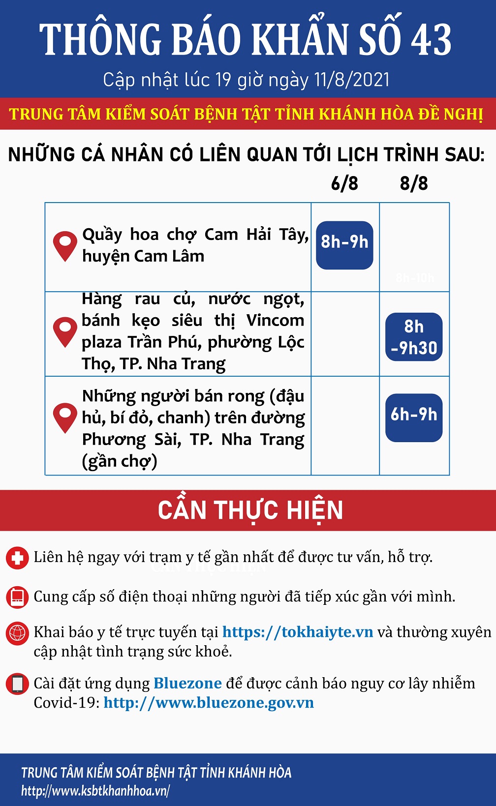 THÔNG BÁO KHẨN SỐ 43